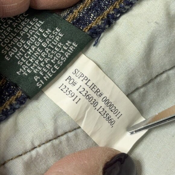 Lauren Jeans Co Denim Dark Wash Skirt Cotton Linen Sz 8 Pockets Adjustable Sand - Picture 14 of 16